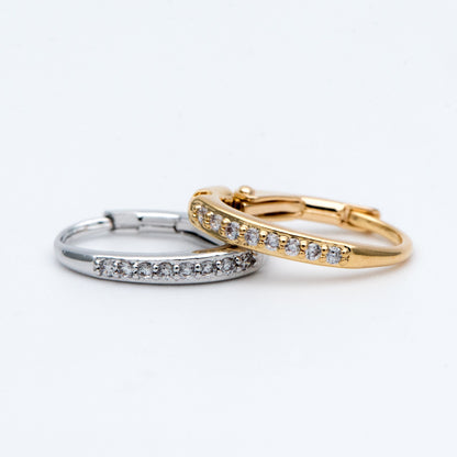 10pcs CZ Gold/ Silver tone Oval Leverback Ear Hooks 15x10mm, Gold/ Rhodium plated on Brass, Earring Hoop Components (GB-619)