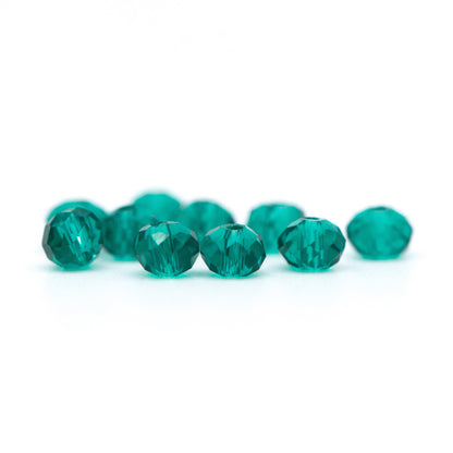 Rondelle Faceted Glass Beads Peacock Green 3x4mm -(BZ04-05) / 120Pcs