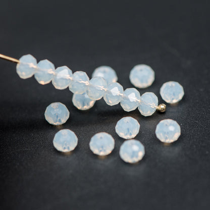 Rondelle Crystal Glass Faceted beads Opalite 3x4mm- (BZ04-52) / 145Pcs