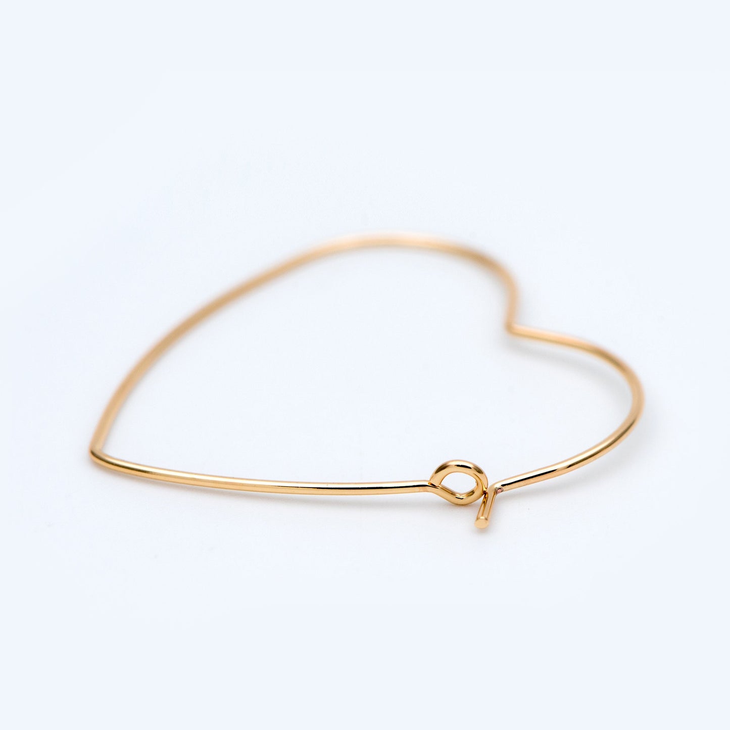 10pcs Gold/ Silver Tone Heart Earring Hoops, Geometric Earring Components (GB-698)