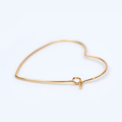 10pcs Gold/ Silver Tone Heart Earring Hoops, Geometric Earring Components (GB-698)