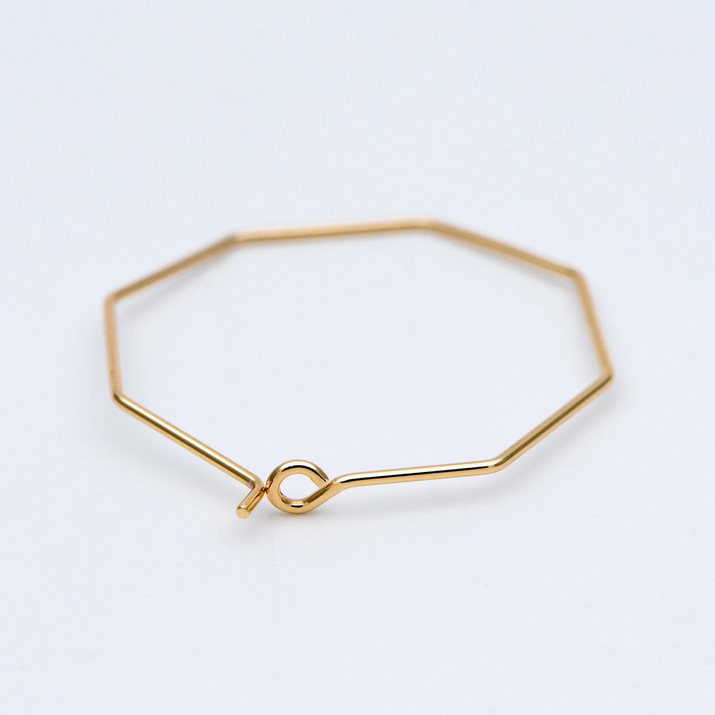 10pcs Gold/ Silver tone Octagon Hoop Earring 28mm, 18K Gold/ Rhodium plated Brass, Geometric Ear Wire Components (GB-703)