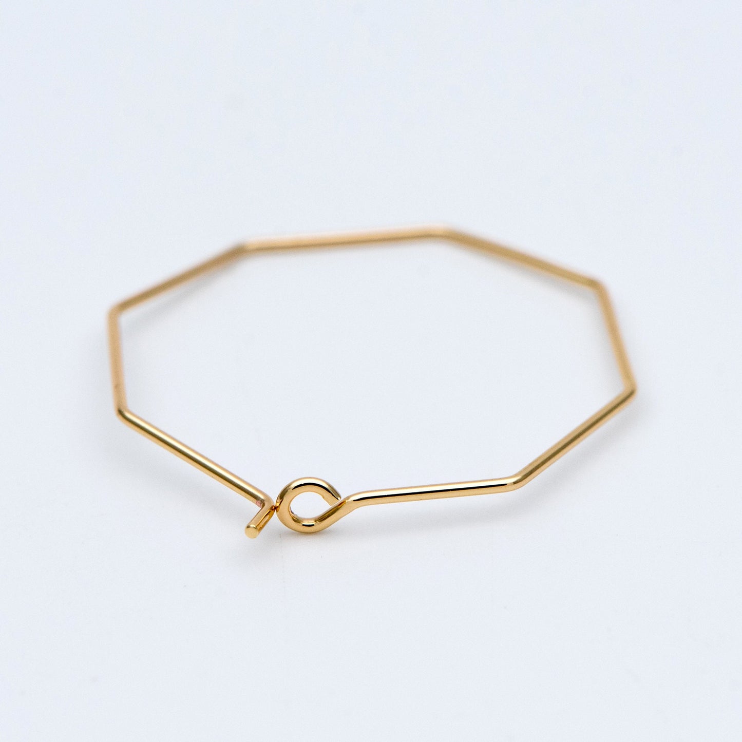 10pcs Gold/ Silver tone Octagon Hoop Earring 28mm, 18K Gold/ Rhodium plated Brass, Geometric Ear Wire Components (GB-703)