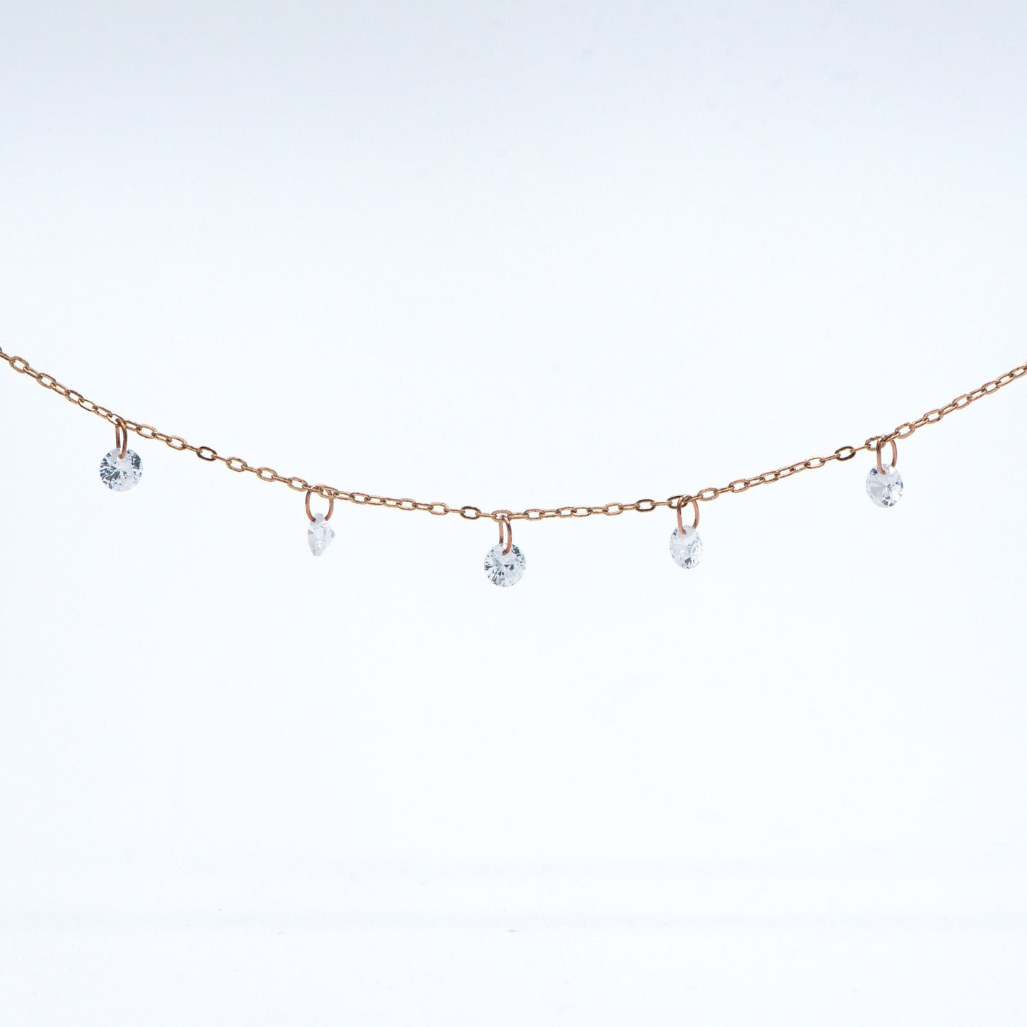 Raw Brass Cable Chains with Clear CZ Charms, Unplated Brass Beaded Chains (#LK-223-RB)/ 1 Meter=3.3 ft