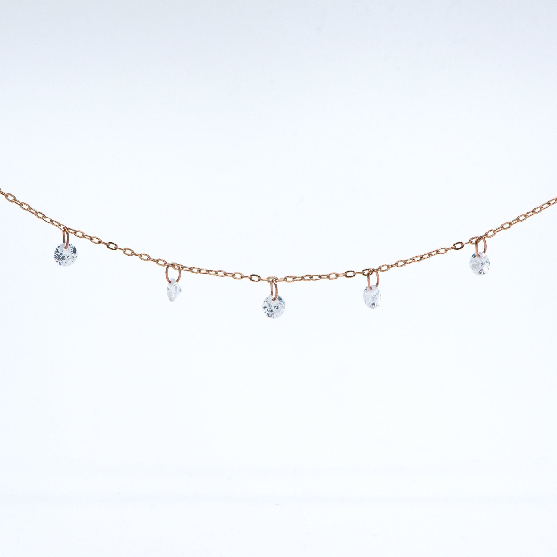 Raw Brass Cable Chains with Clear CZ Charms, Unplated Brass Beaded Chains (#LK-223-RB)/ 1 Meter=3.3 ft