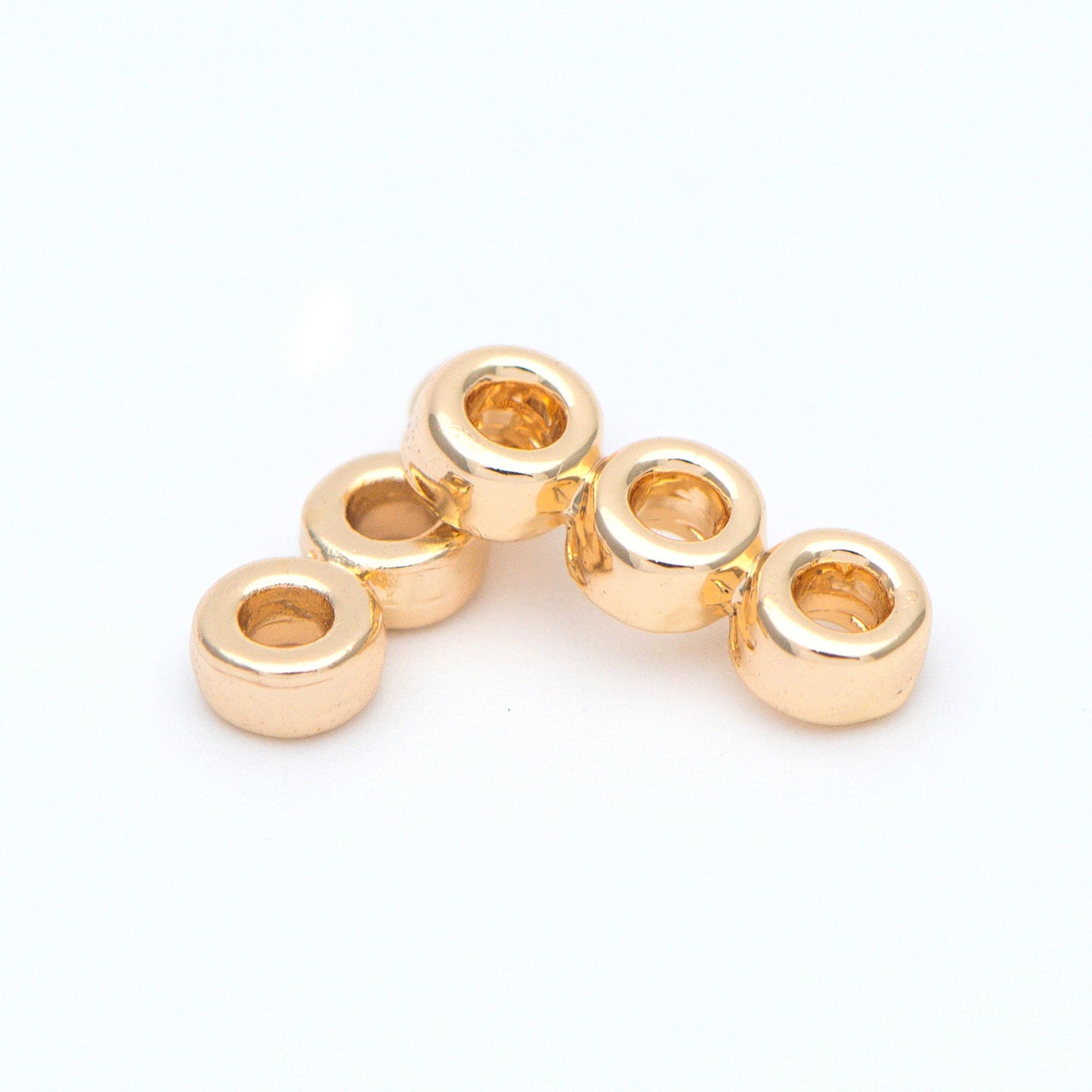 10pcs Gold Round Loop Charms 13x5mm, Multi Strand Ring Connectors, Geometric Hoop Pendants (GB-653)