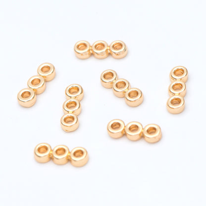 10pcs Gold Round Loop Charms 13x5mm, Multi Strand Ring Connectors, Geometric Hoop Pendants (GB-653)