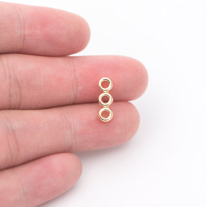 10pcs Gold Round Loop Charms 13x5mm, Multi Strand Ring Connectors, Geometric Hoop Pendants (GB-653)