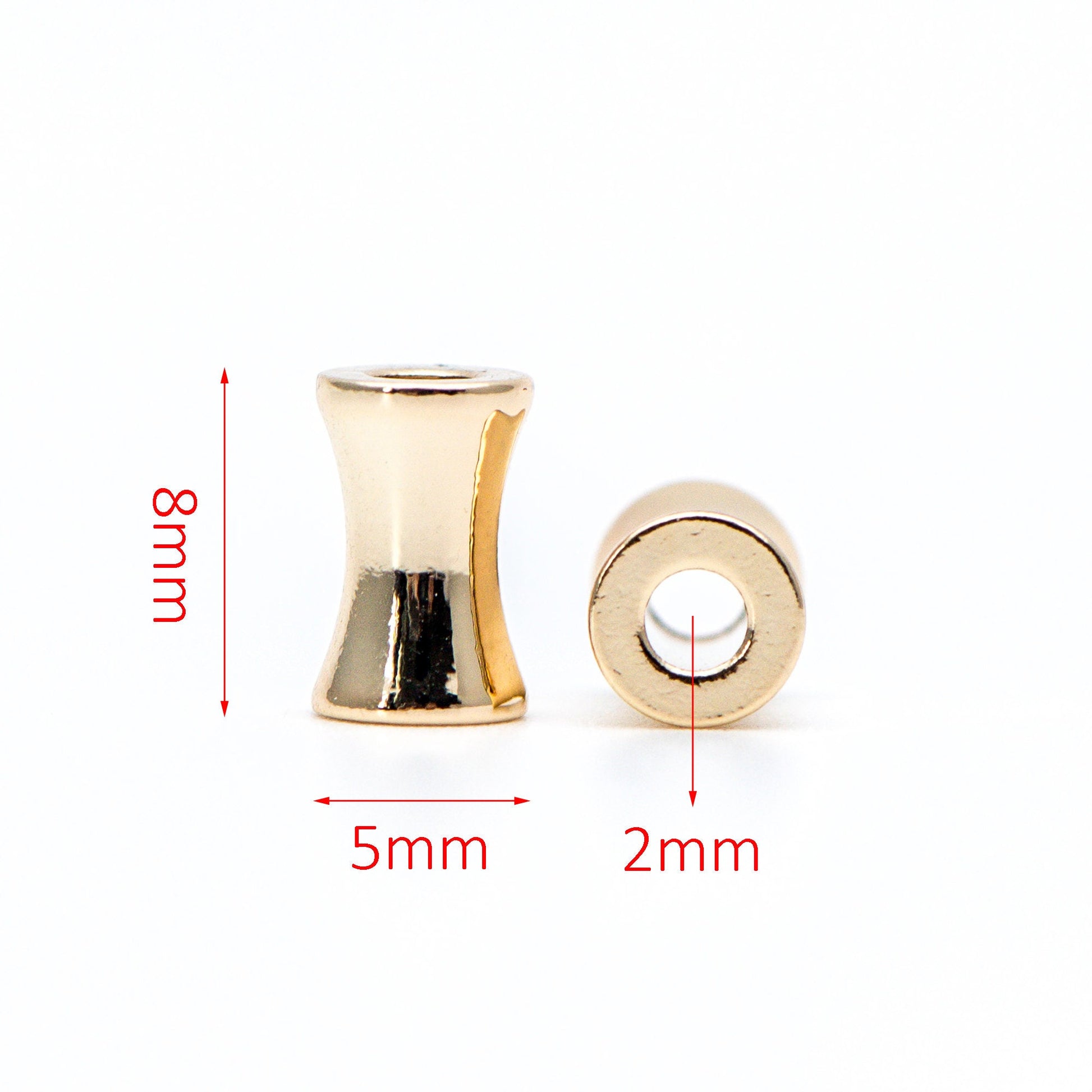 20pcs Gold plated Brass Tube Spacer Beads 8x5mm, DIY Jewelry Making Supplies Wholesale (GB-657)