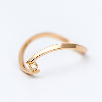 10pcs Gold Wire Hoop Charms 28x19mm, Gold plated Brass Twist Earring Pendants (GB-660)