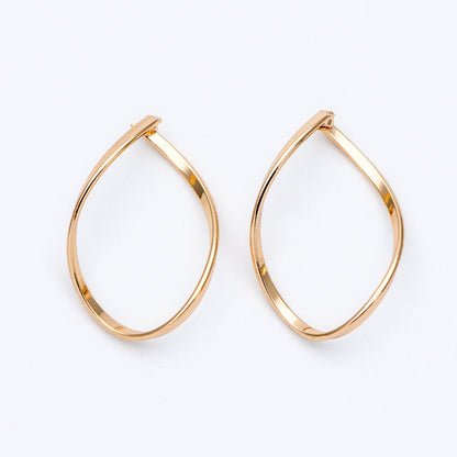 10pcs Gold Wire Hoop Charms 28x19mm, Gold plated Brass Twist Earring Pendants (GB-660)