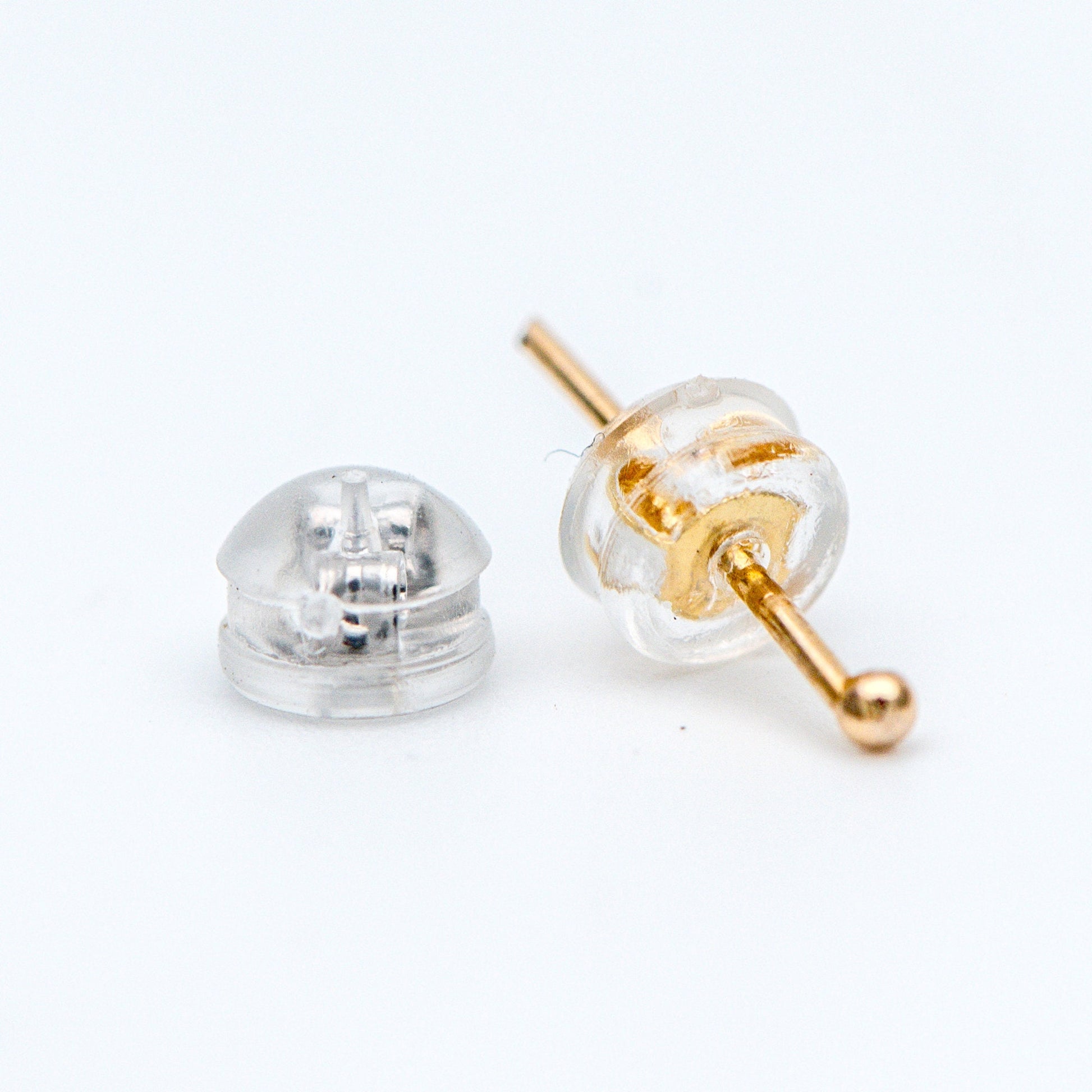 20pcs Gold /Silver tone Ear Nuts 5mm, Earring Back Stoppers with Rubber Covers, DIY Earring Findings Wholesale (#GB-651-E)