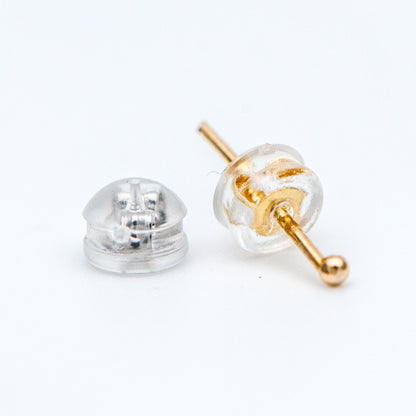 20pcs Gold /Silver tone Ear Nuts 5mm, Earring Back Stoppers with Rubber Covers, DIY Earring Findings Wholesale (#GB-651-E)