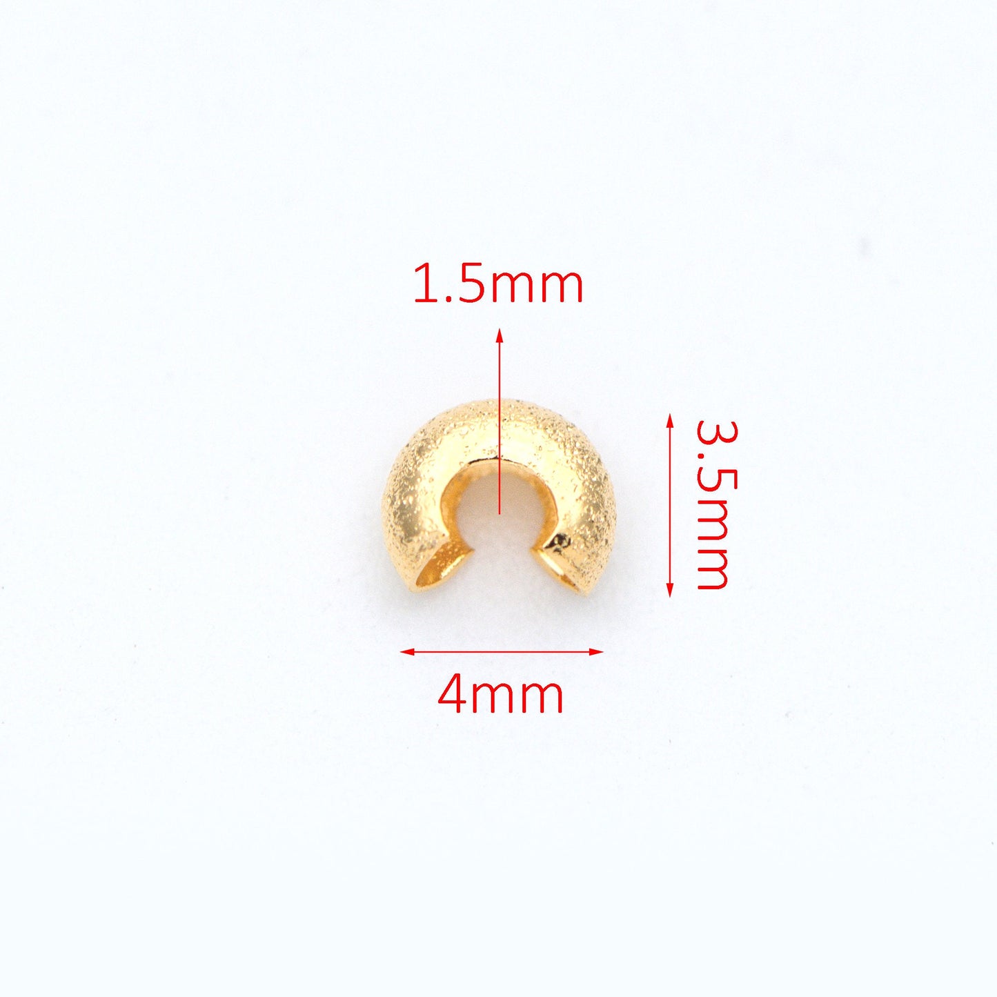 20pcs Gold Crimp Bead Covers, 18K Gold plated Brass, Conceal Crimp Ends 4/ 5mm (GB-661)