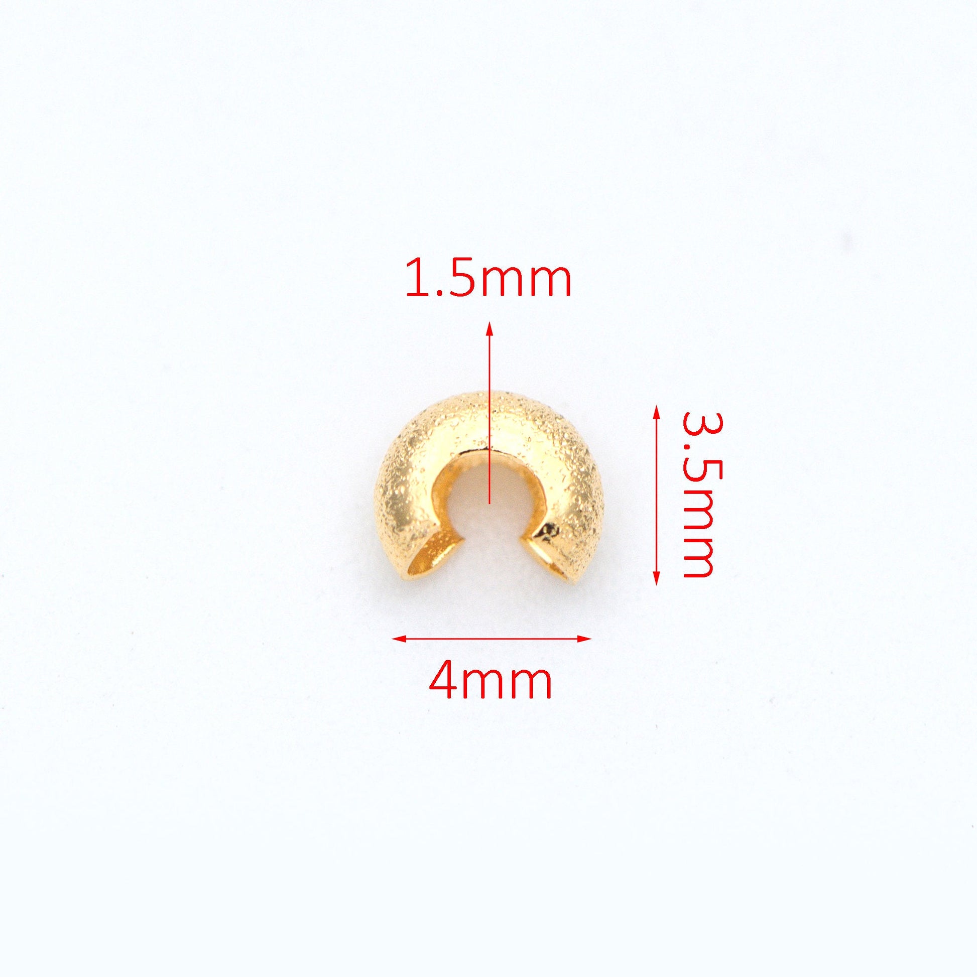 20pcs Gold Crimp Bead Covers, 18K Gold plated Brass, Conceal Crimp Ends 4/ 5mm (GB-661)