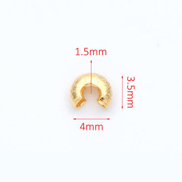 20pcs Gold Crimp Bead Covers, 18K Gold plated Brass, Conceal Crimp Ends 4/ 5mm (GB-661)