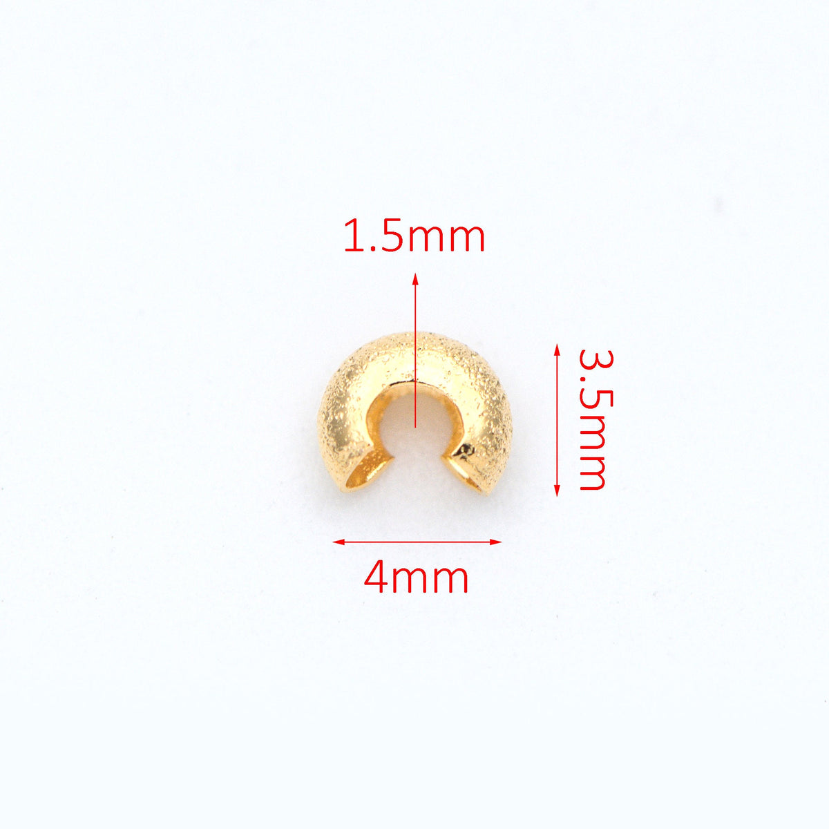 20pcs Gold Crimp Bead Covers, 18K Gold/ Rhodium plated Brass, Conceal Crimp Ends 4/ 5mm (GB-661)