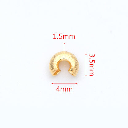 20pcs Gold Crimp Bead Covers, 18K Gold/ Rhodium plated Brass, Conceal Crimp Ends 4/ 5mm (GB-661)
