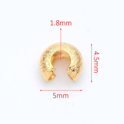 20pcs Gold Crimp Bead Covers, 18K Gold plated Brass, Conceal Crimp Ends 4/ 5mm (GB-661)