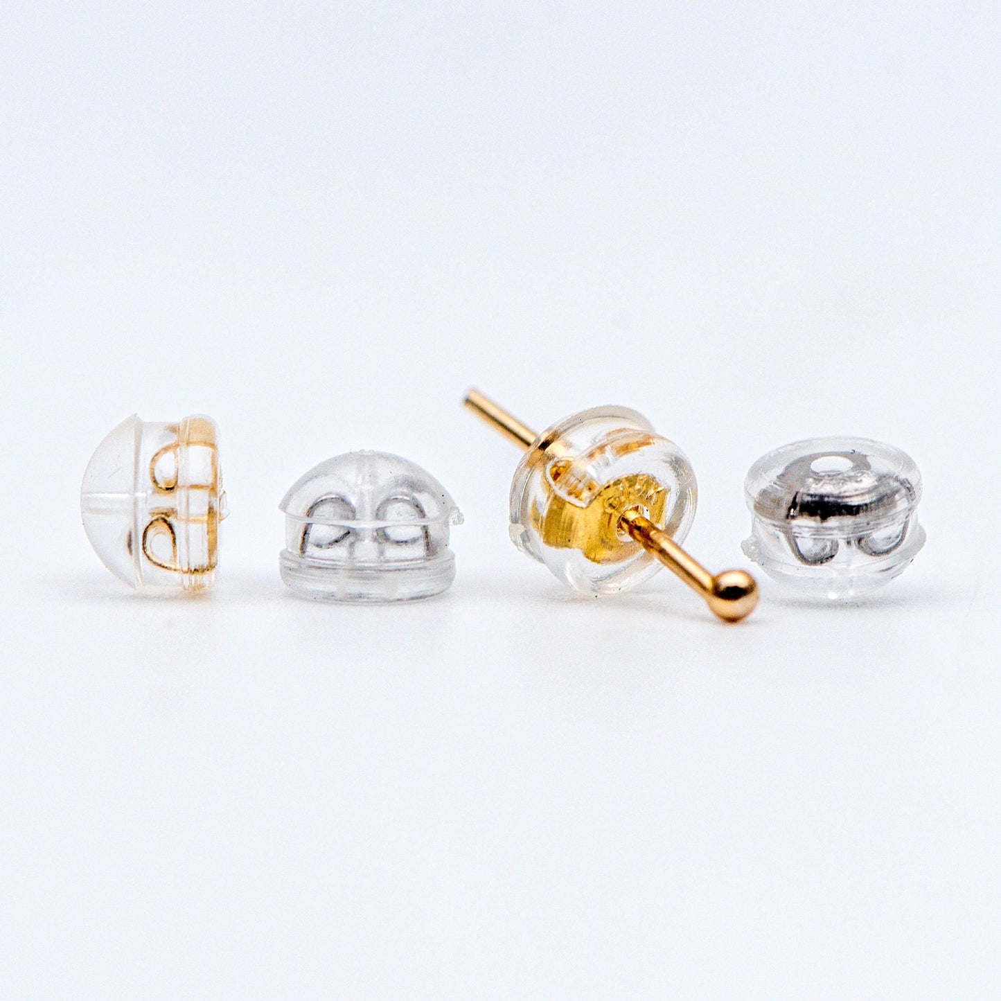 20pcs Gold /Silver tone Ear Nuts 5mm, Earring Back Stoppers with Rubber Covers, DIY Earring Findings Wholesale (#GB-651-E)