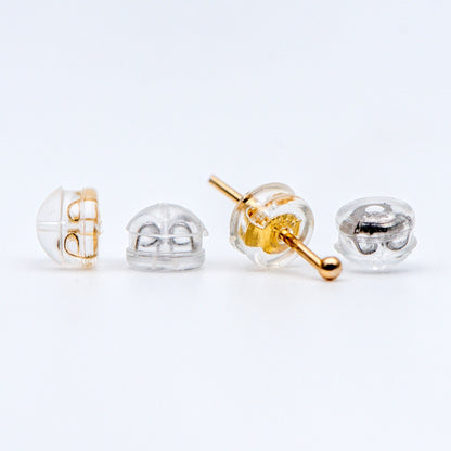 20pcs Gold /Silver tone Ear Nuts 5mm, Earring Back Stoppers with Rubber Covers, DIY Earring Findings Wholesale (#GB-651-E)