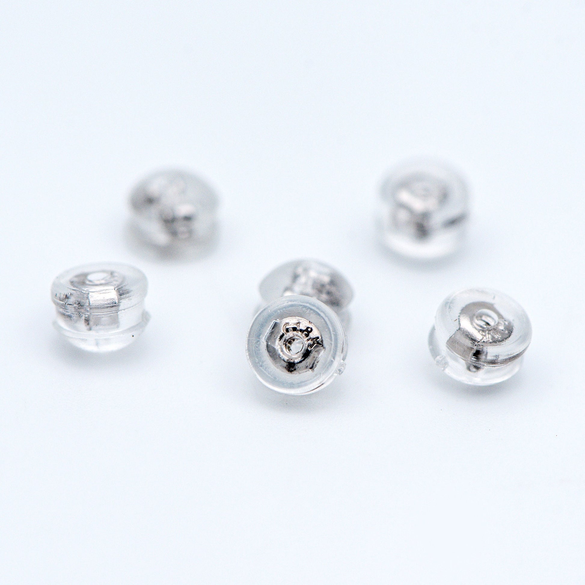 20pcs Gold /Silver tone Ear Nuts 5mm, Earring Back Stoppers with Rubber Covers, DIY Earring Findings Wholesale (#GB-651-E)