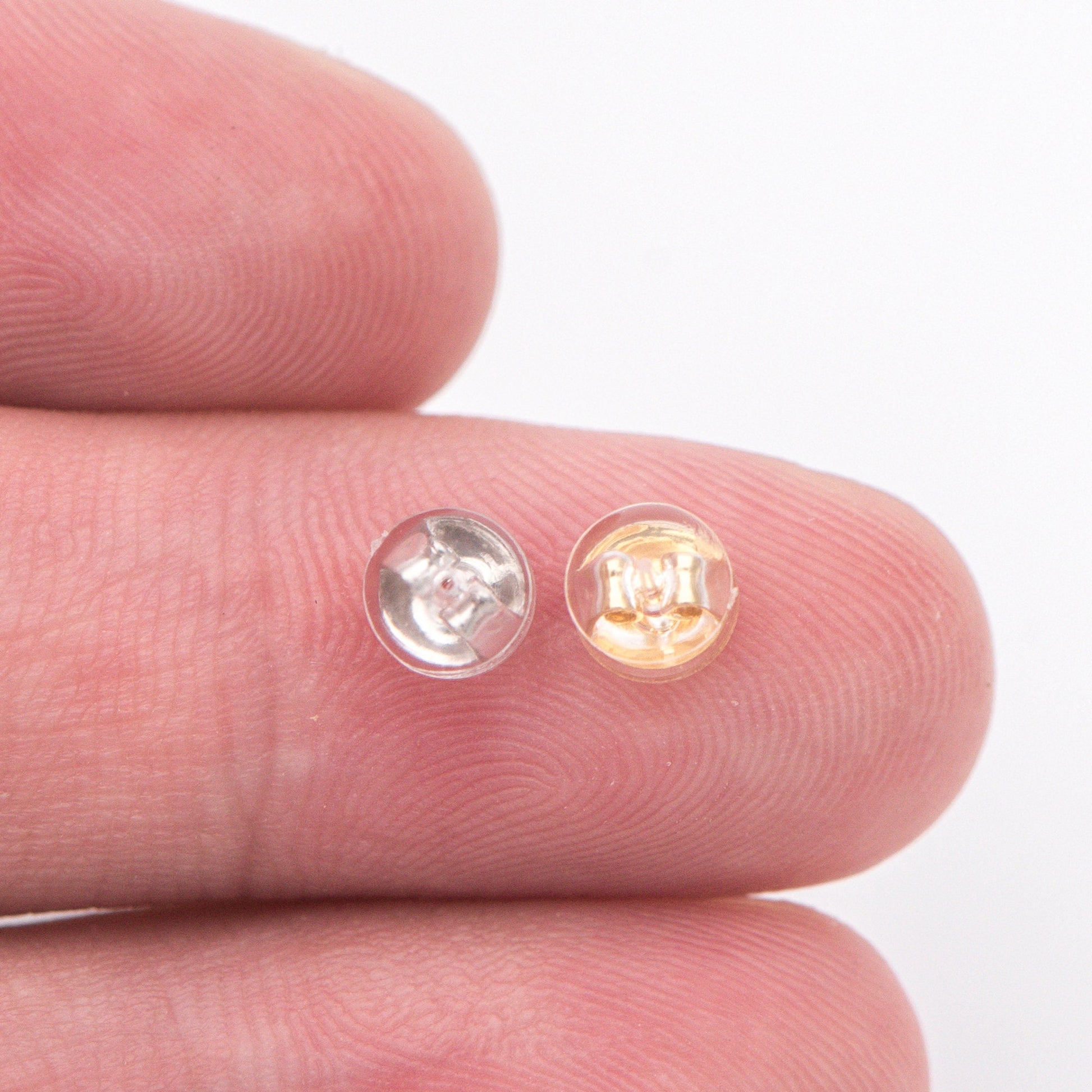 20pcs Gold /Silver tone Ear Nuts 5mm, Earring Back Stoppers with Rubber Covers, DIY Earring Findings Wholesale (#GB-651-E)