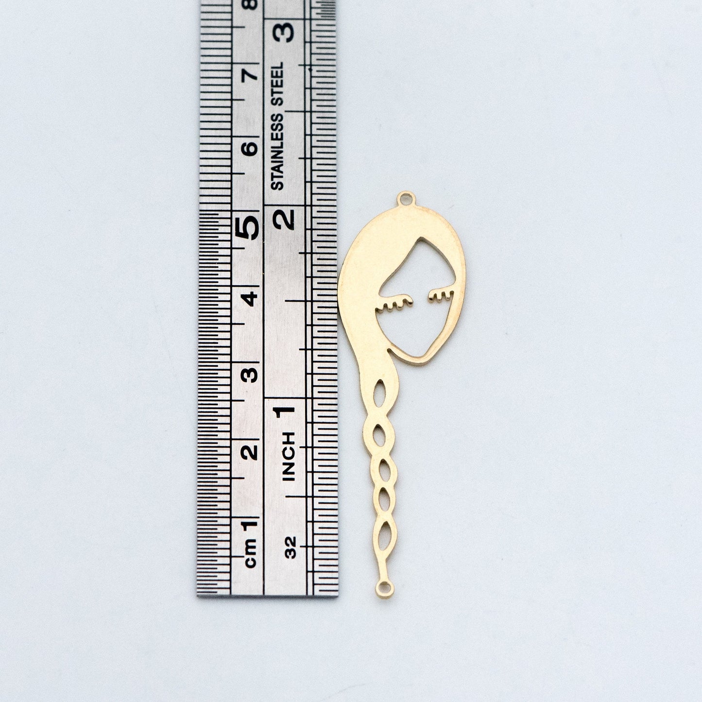 10pcs Raw Brass Face Outline Charms, Vintage Styled Face Pendants Wholesale (RB-141)