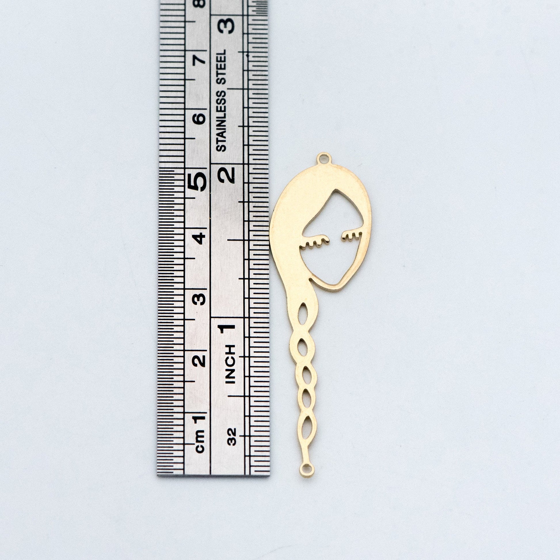 10pcs Raw Brass Face Outline Charms, Vintage Styled Face Pendants Wholesale (RB-141)