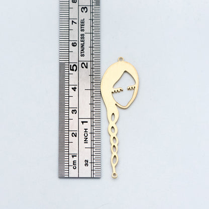 10pcs Raw Brass Face Outline Charms, Vintage Styled Face Pendants Wholesale (RB-141)