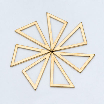20pcs Raw Brass Triangle Pendants 22x15mm, Geometric Link Charms (RB-115)