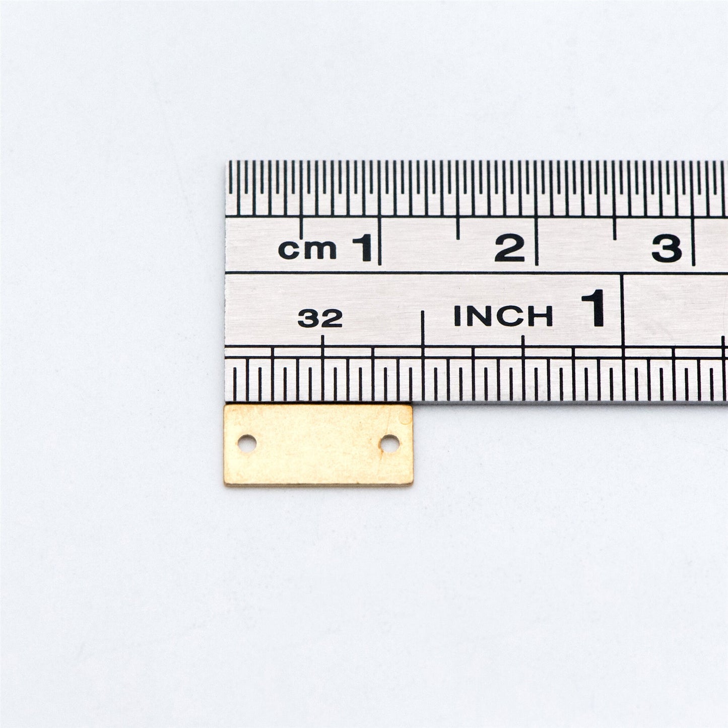 20pcs Raw Brass Charm Connectors 12mm, Solid Brass Rectangle Pendants Wholesale (RB-116)