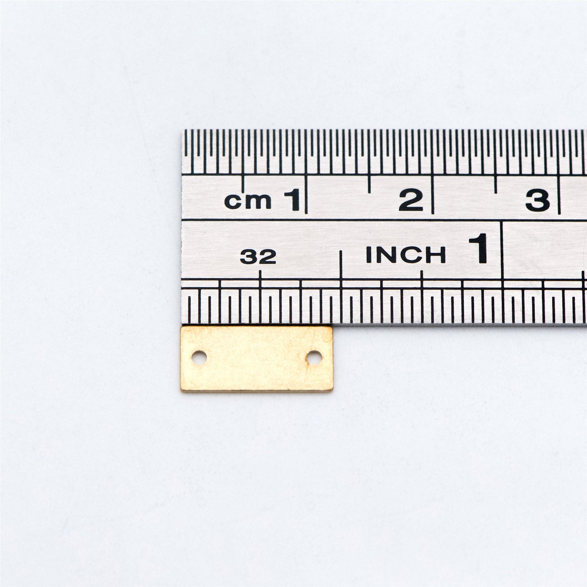 20pcs Raw Brass Charm Connectors 12mm, Solid Brass Rectangle Pendants Wholesale (RB-116)