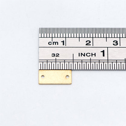 20pcs Raw Brass Charm Connectors 12mm, Solid Brass Rectangle Pendants Wholesale (RB-116)