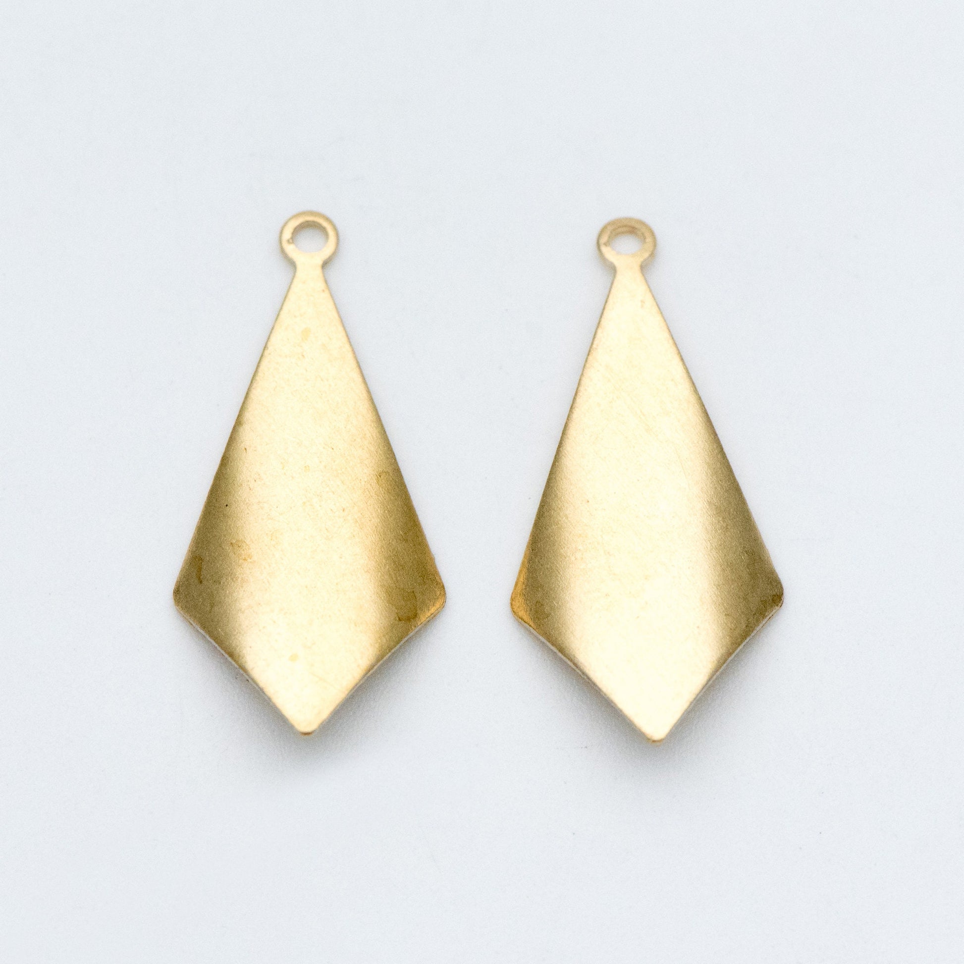 20pcs Raw Brass Rhombus Charms 25x12mm, Geometric Stamping Earring Pendants, Brass Findings Wholesale (RB-119)