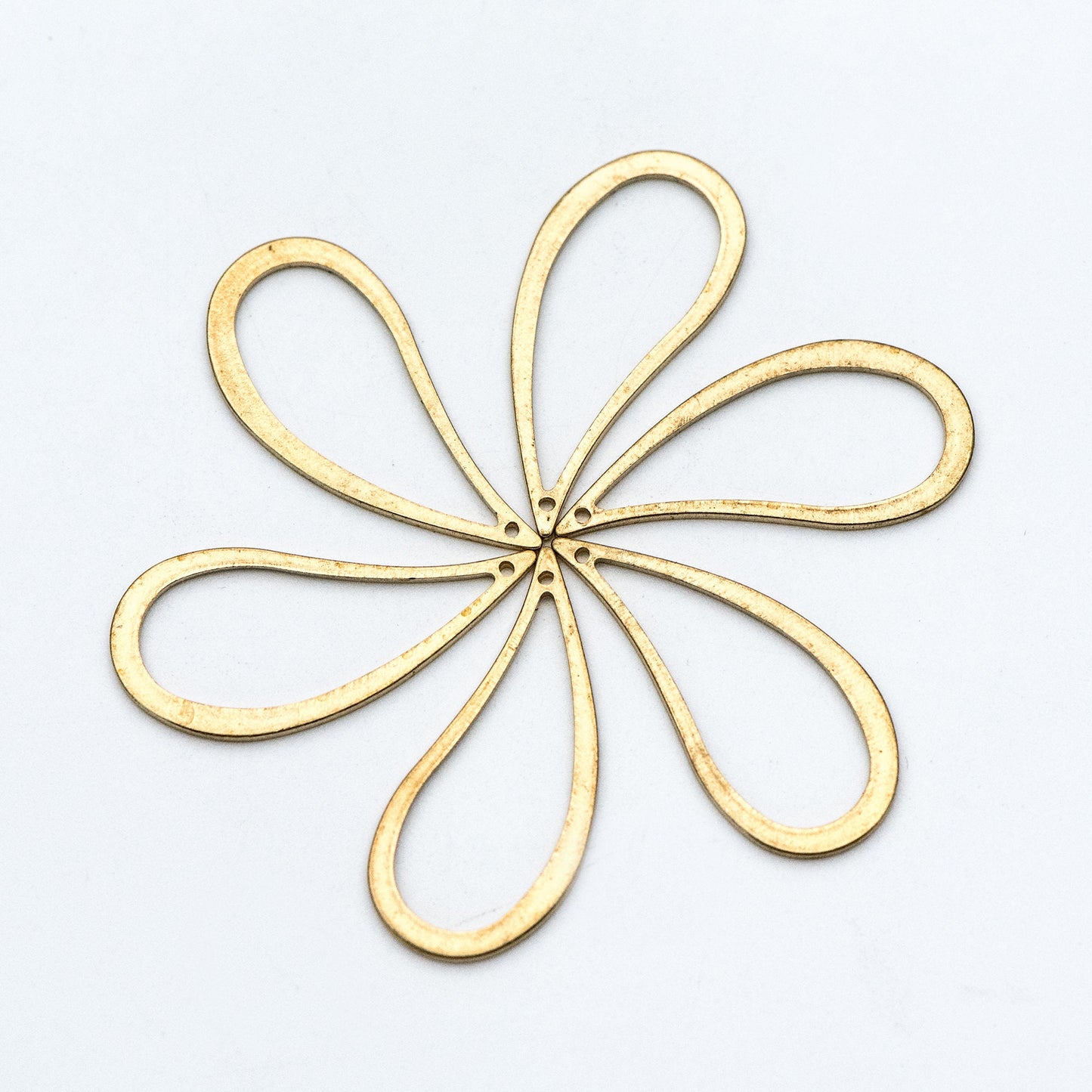 20pcs Raw Brass Link Pendants 29x13mm, Geometric Teardrop Hoop Charms (RB-121)