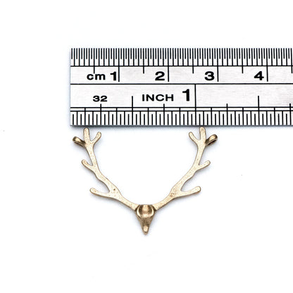 20pcs Raw Brass Antlers Charm Connectors 28x22mm, Brass Necklace Pendant Findings Wholesale (RB-130)