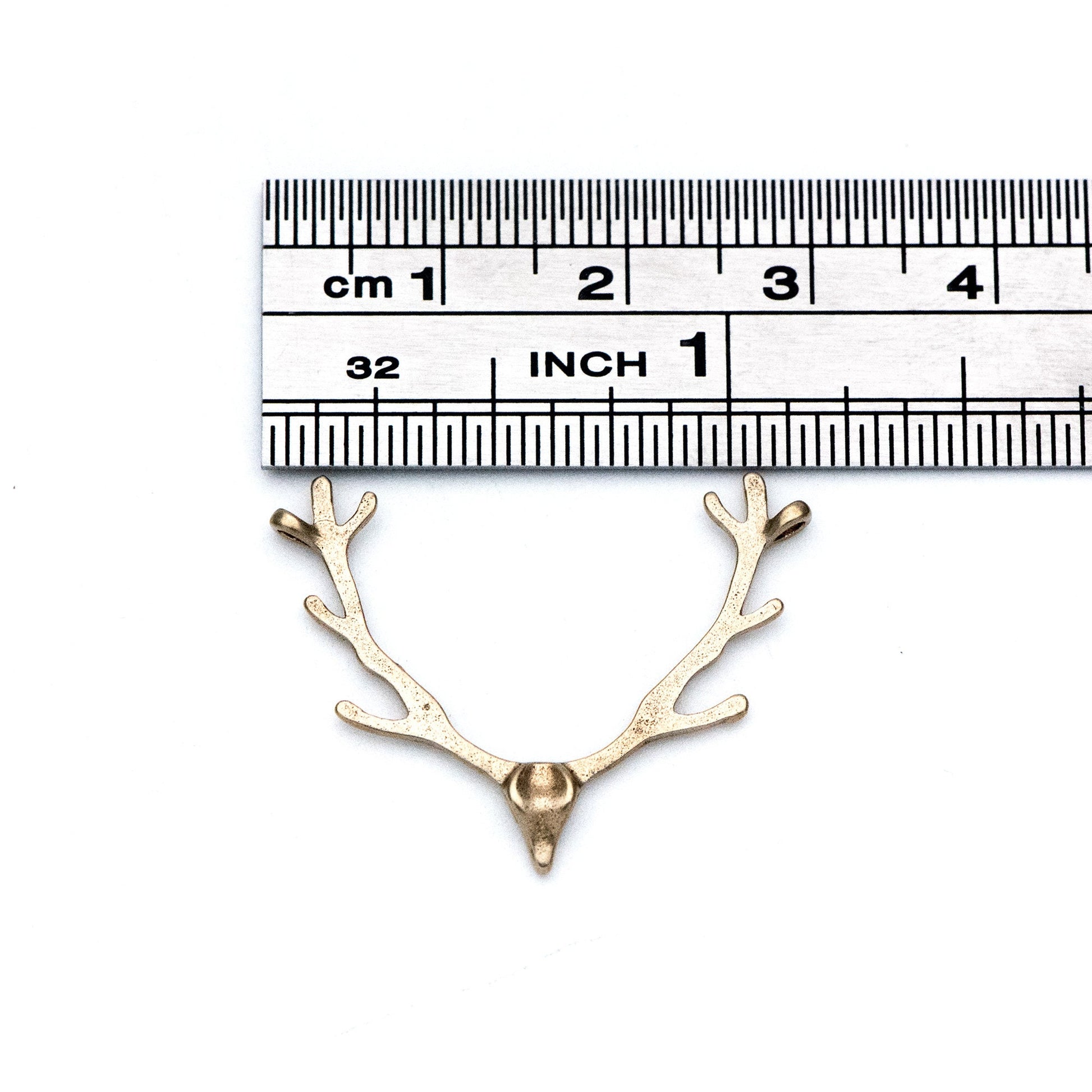 20pcs Raw Brass Antlers Charm Connectors 28x22mm, Brass Necklace Pendant Findings Wholesale (RB-130)