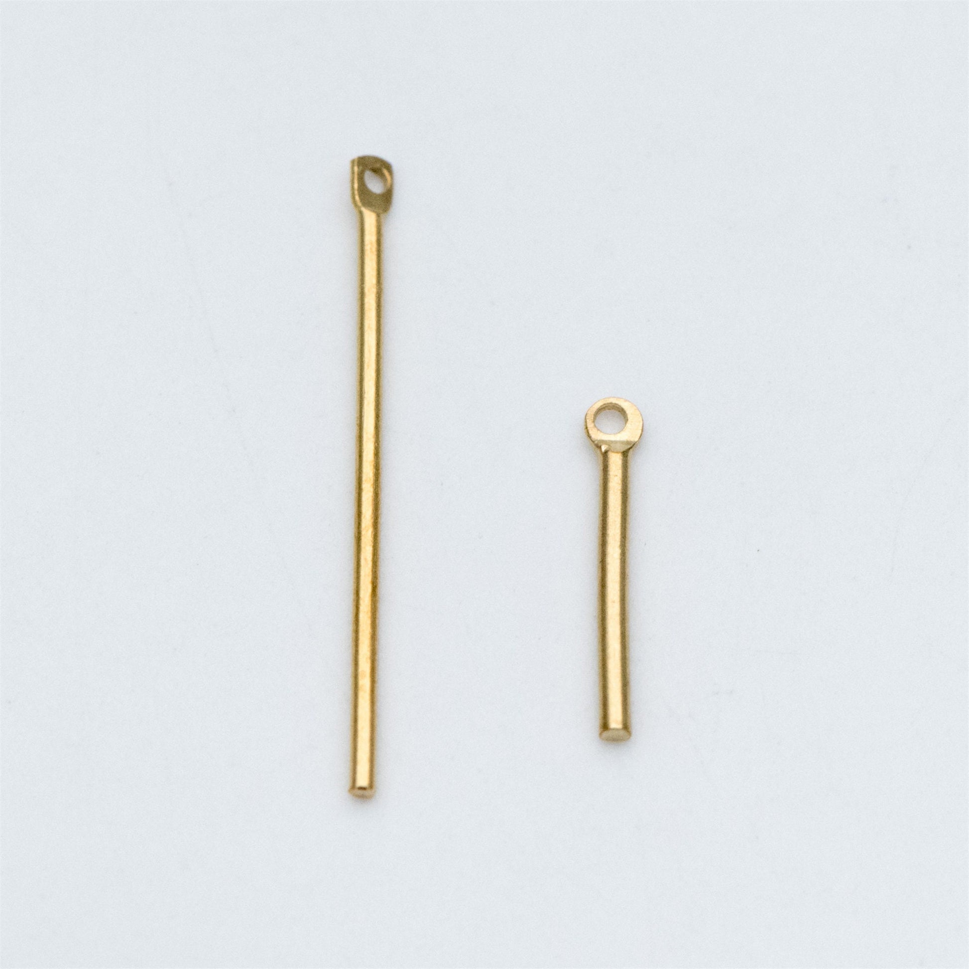 100pcs Raw Brass Bar Charms, Long Tube Pendants, 15x1.2mm/ 25x1mm (RB-131)