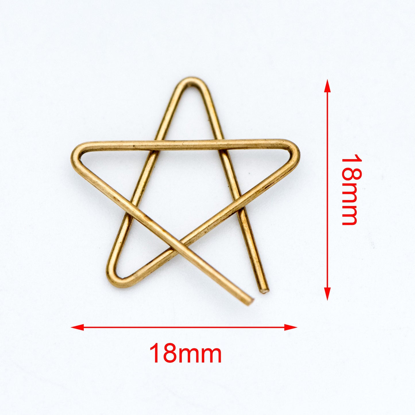 20pcs Raw Brass Wire Star Charm Pendants, 18mm/ 27mm (RB-132)