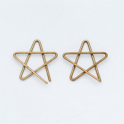 20pcs Raw Brass Wire Star Charm Pendants, 18mm/ 27mm (RB-132)