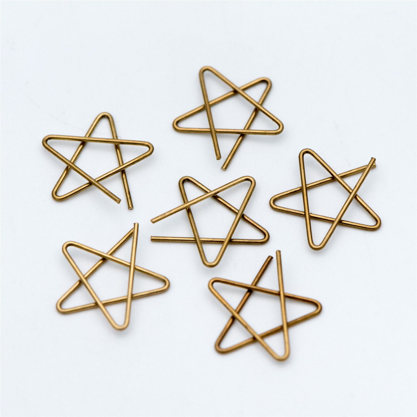 20pcs Raw Brass Wire Star Charm Pendants, 18mm/ 27mm (RB-132)