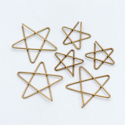 20pcs Raw Brass Wire Star Charm Pendants, 18mm/ 27mm (RB-132)