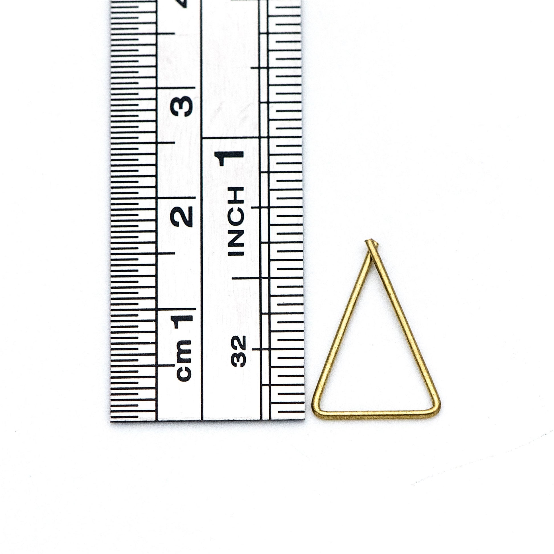 50pcs Raw Brass Earring Hooks, Triangle Threader Earrings, Geometric Ear Wire Findings Wholesale (RB-134)
