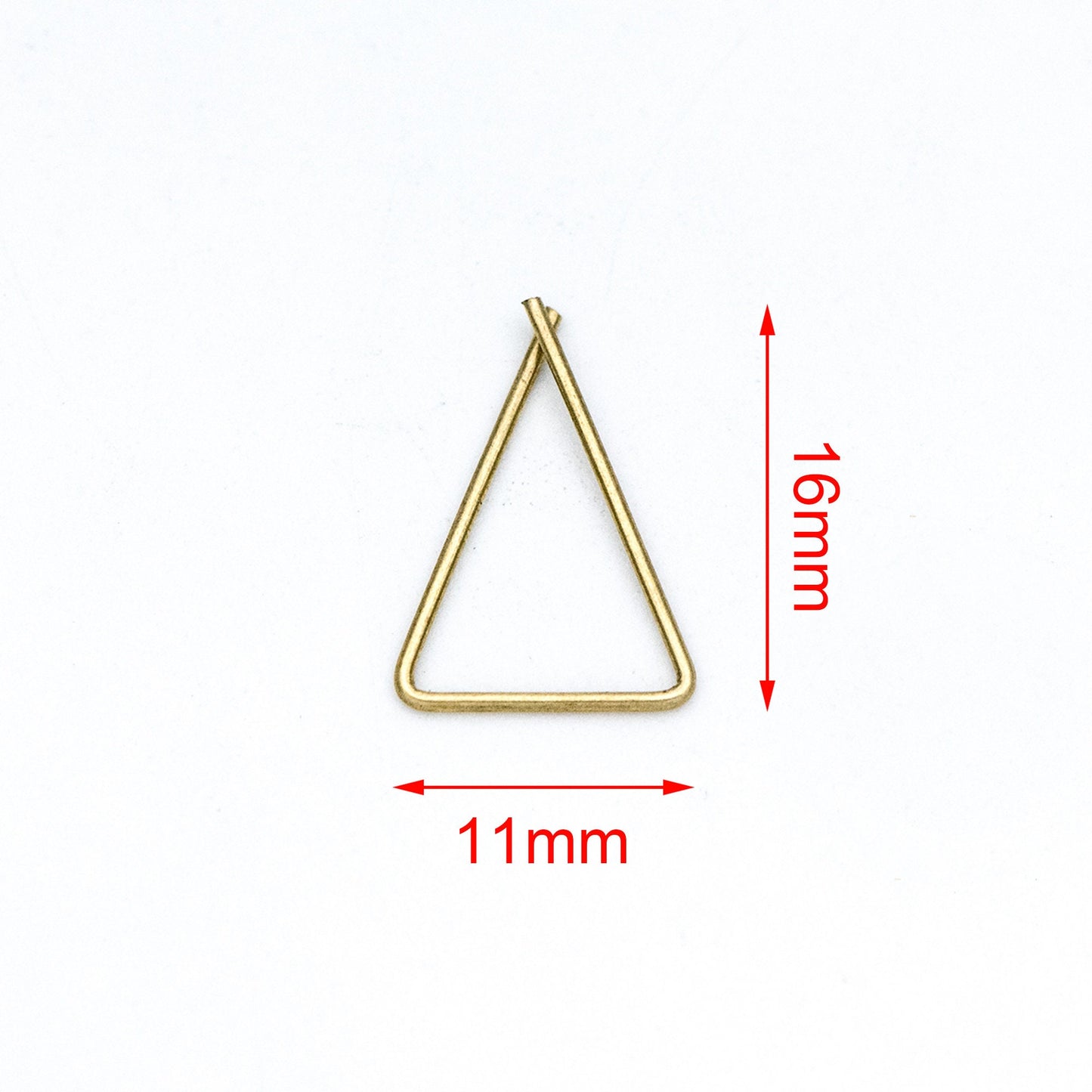 50pcs Raw Brass Earring Hooks, Triangle Threader Earrings, Geometric Ear Wire Findings Wholesale (RB-134)