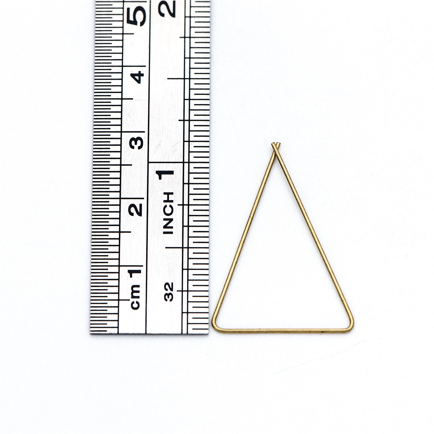 50pcs Raw Brass Earring Hooks, Triangle Threader Earrings, Geometric Ear Wire Findings Wholesale (RB-134)