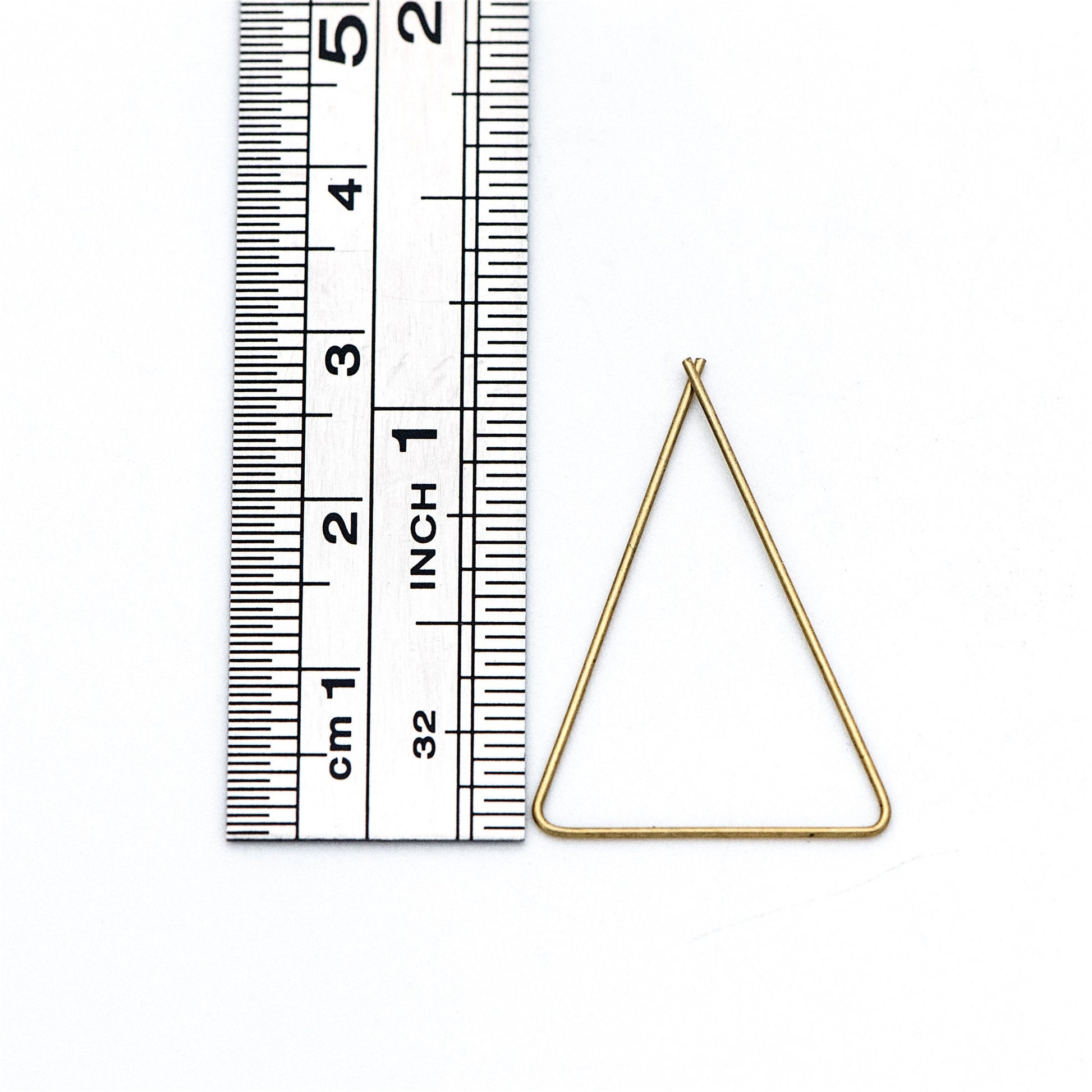 50pcs Raw Brass Earring Hooks, Triangle Threader Earrings, Geometric Ear Wire Findings Wholesale (RB-134)