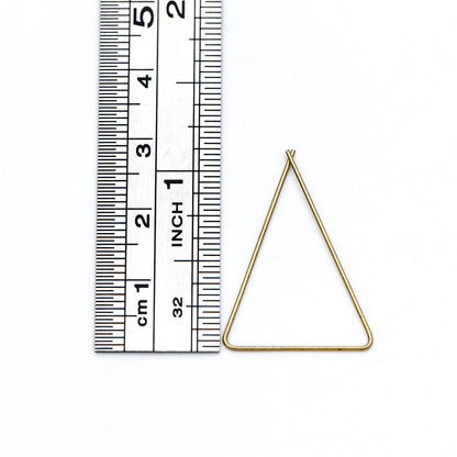 50pcs Raw Brass Earring Hooks, Triangle Threader Earrings, Geometric Ear Wire Findings Wholesale (RB-134)