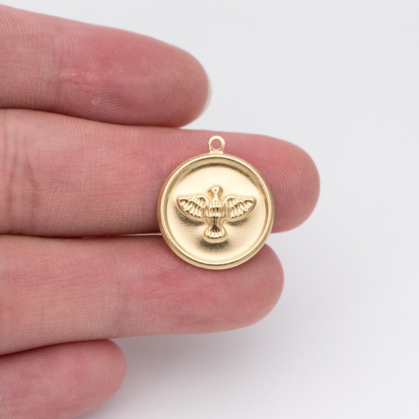 20pcs Raw Brass Bird Charms 19x17mm, Bird Earring Pendants, Brass Findings Wholesale (RB-143)