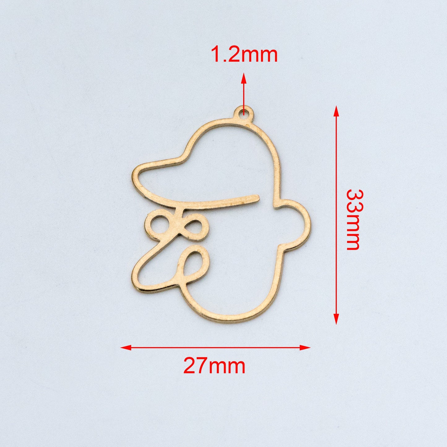 10pcs Raw Brass Face Outline Charms 33x27mm, Vintage Styled Face Pendants Wholesale (RB-146)